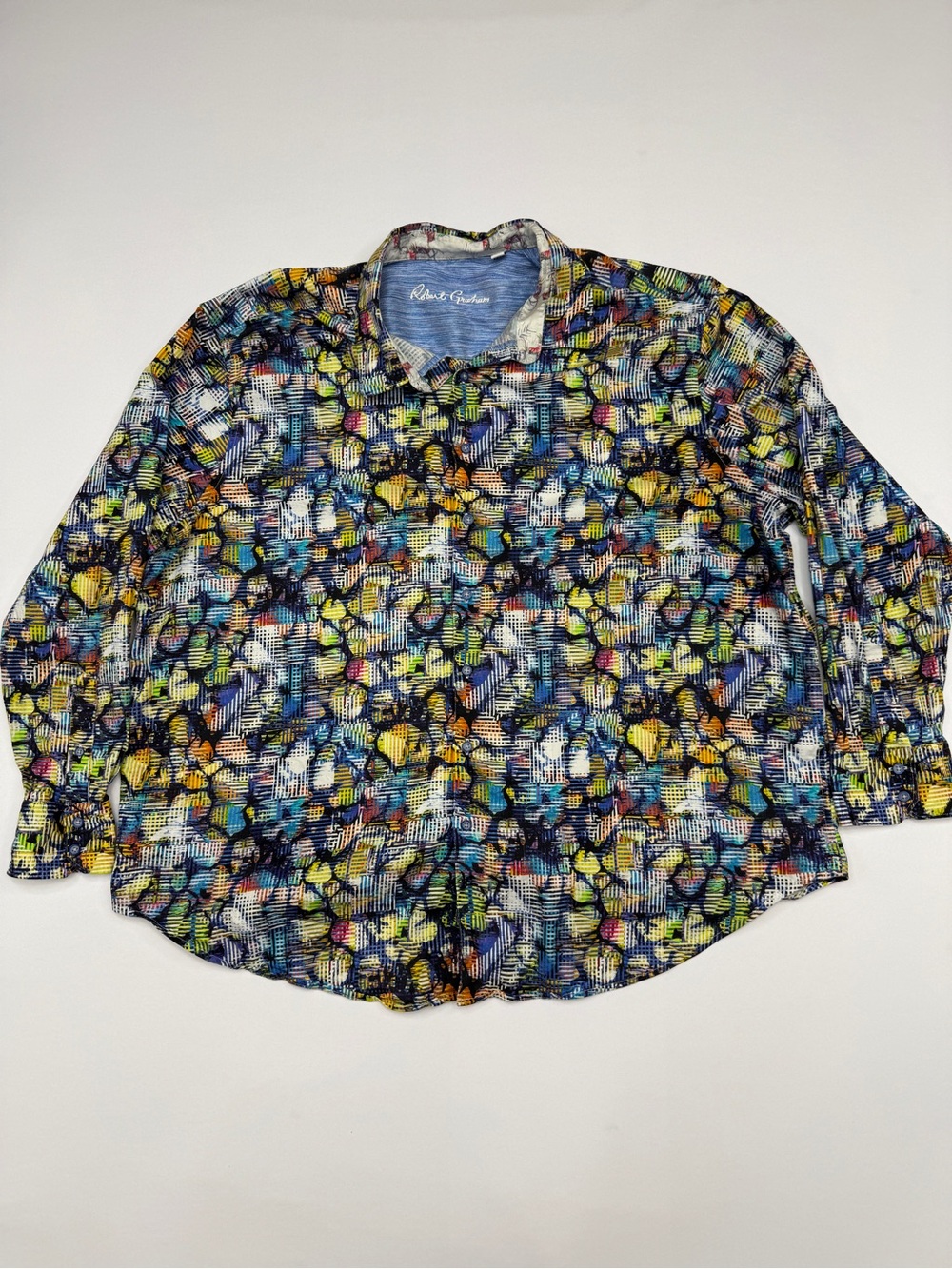 Robert Graham Amsterdam Abstract Grid Button Down Shirt Men's 3XL Multicolor